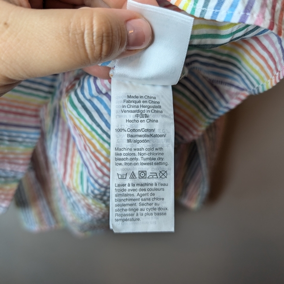 NWT J. Crew V-neck Peplum Top in Rainbow Seersucker Woman's XS - Picture 9 of 11